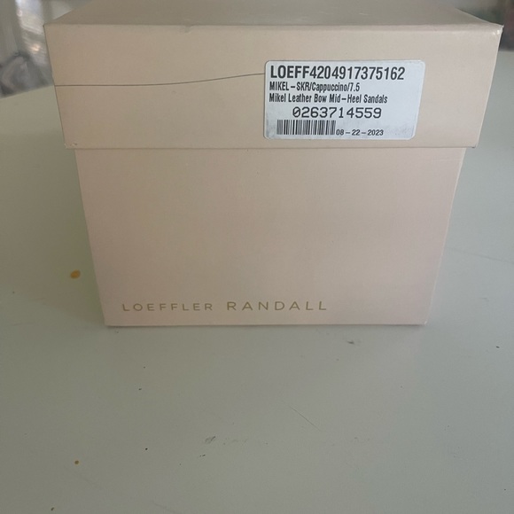 Loeffler Randall Mikel Leather Bow Mid-Heel Sandals in Cappuccino rhinestones - Picture 7 of 8